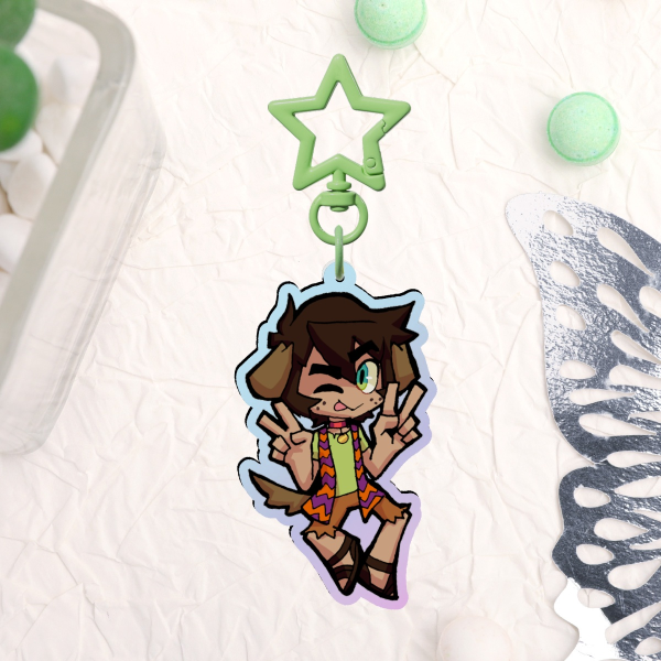 Isaak Rainbow Acrylic Keychain