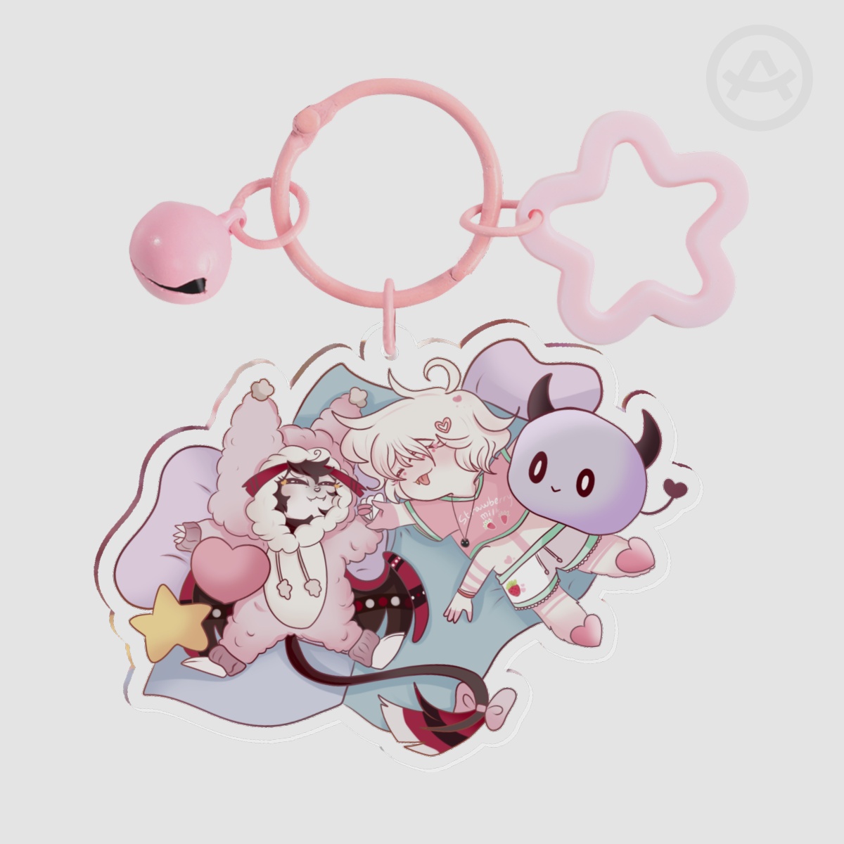 Chibi Huskerdust PJs keychain - Hazbin hotel