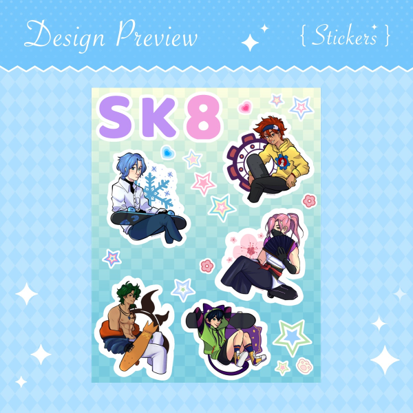 Skateboard Sticker Sheet