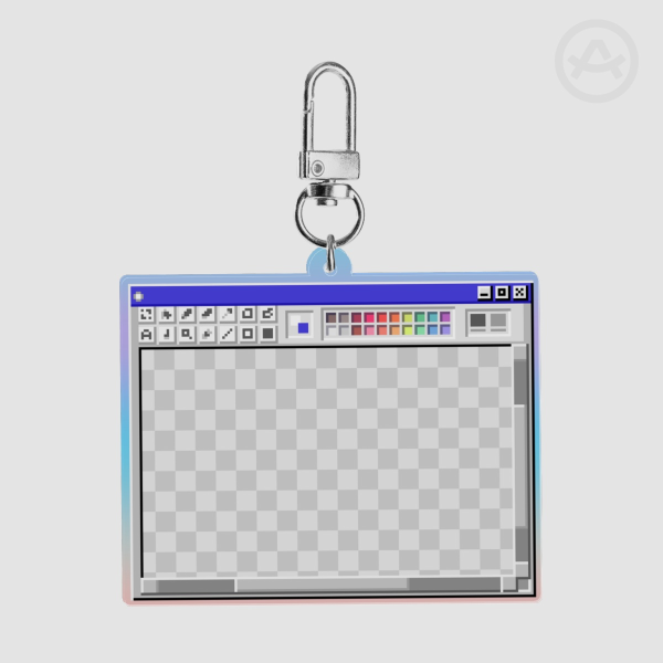 Digital Blue Paint Program Acrylic Keychain
