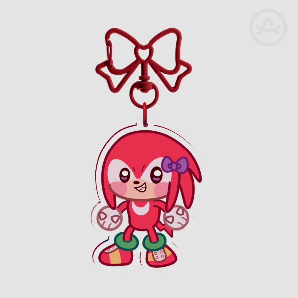 Knuckles The Echidna - Clear Acrylic Keychain