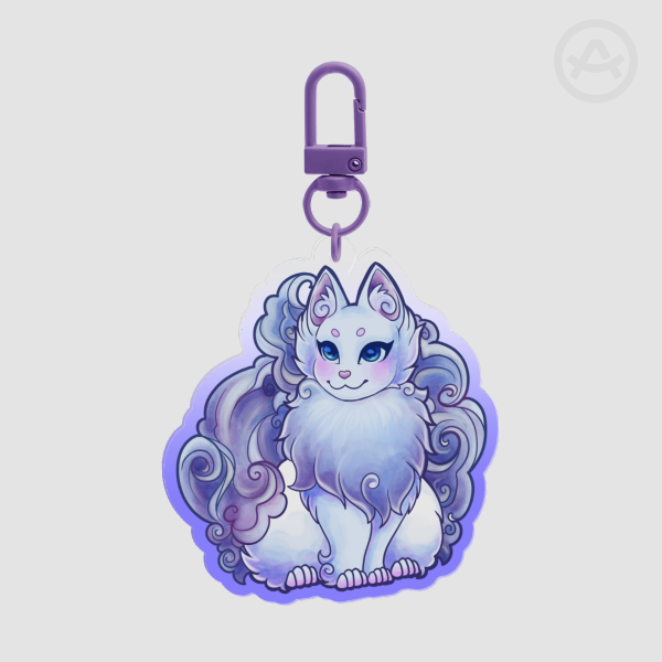 Elemental Cats - Air, Colored Edge Acrylic Keychain