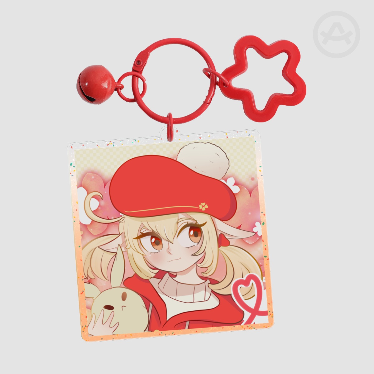 Klee and Dodoco square keychain