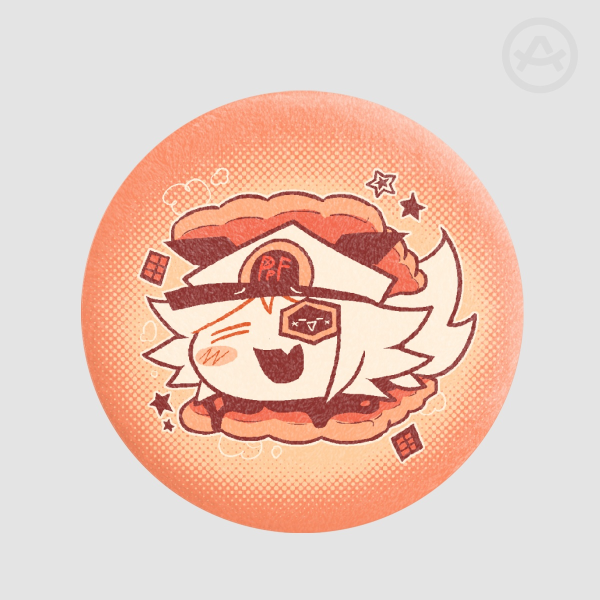 Mr. Barrel s'more plush badge