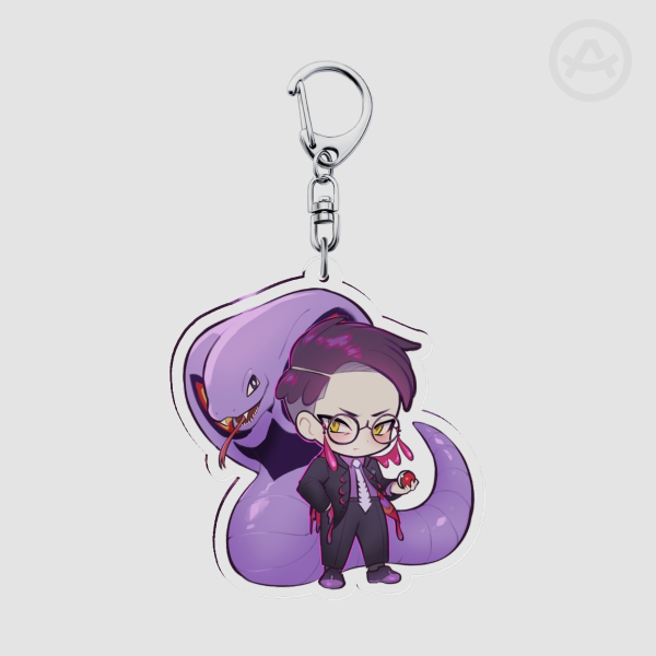 corbeau 2.5 in karasu clear acryllic keychain charm monster pocket