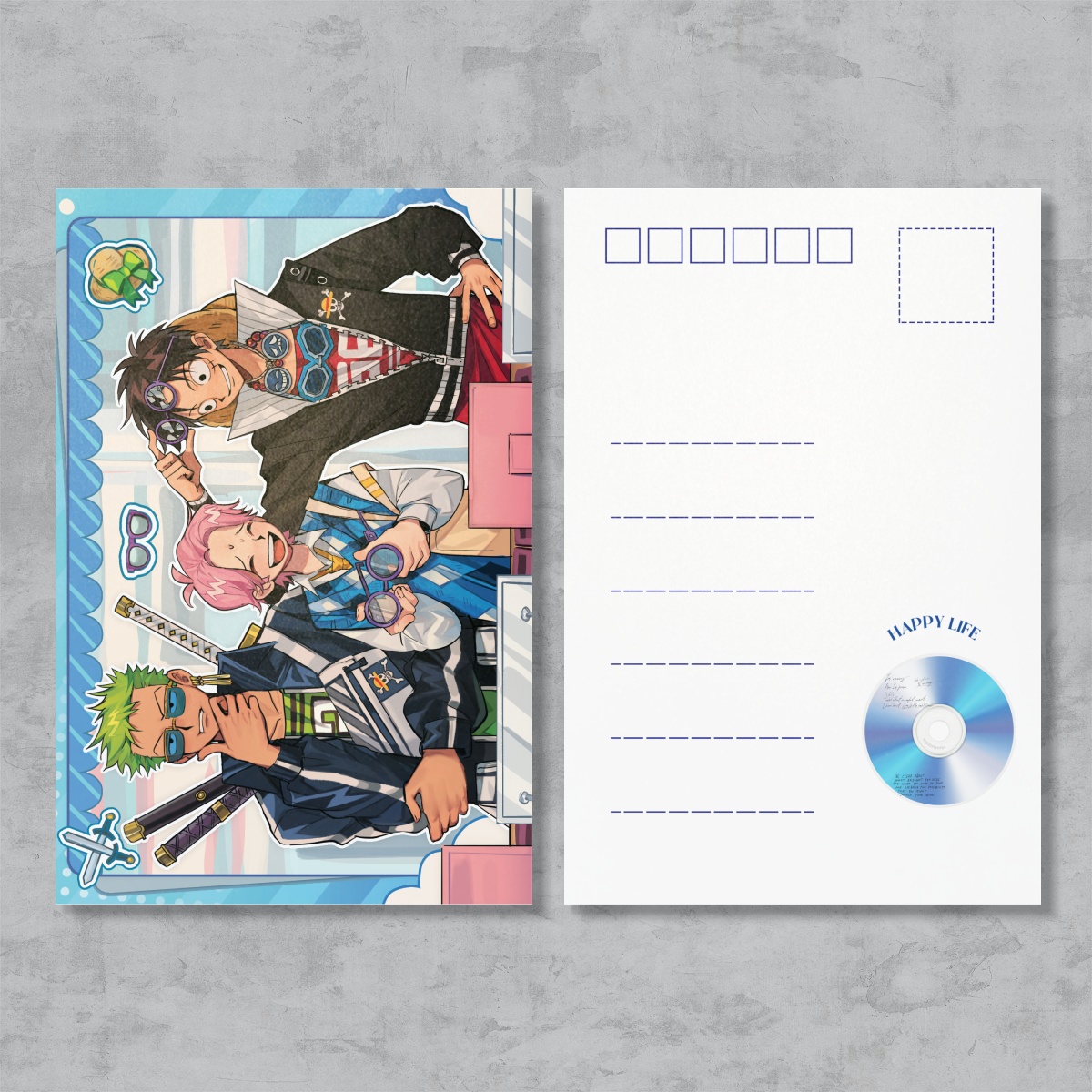 ZoroKobyLuffy Postcards