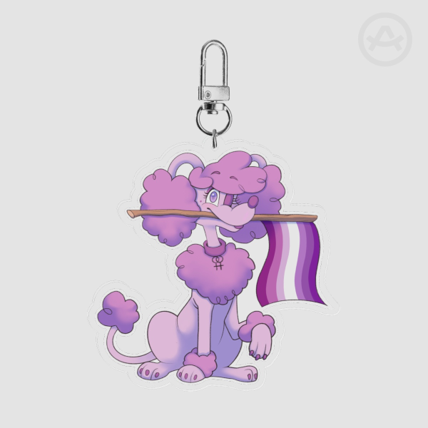 Femme Pride Flag Poodle Acrylic Keychain