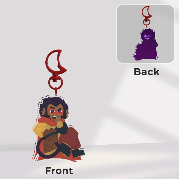 Macaque double sided keychain
