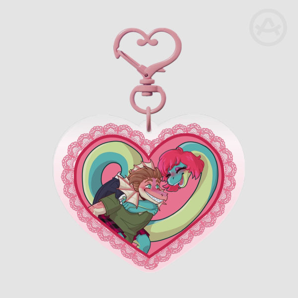 Wani DamienXLiz Heart Keychain