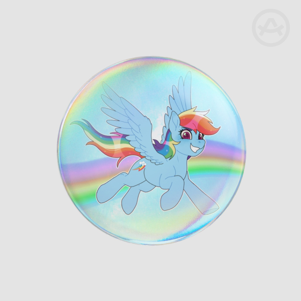 Rainbow Dash Holo Button Pin