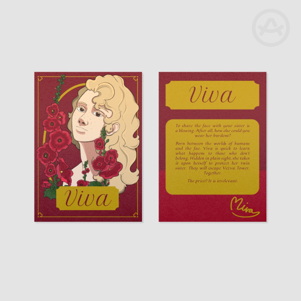 Floral OC Photocard || Hollyhocks || Viva