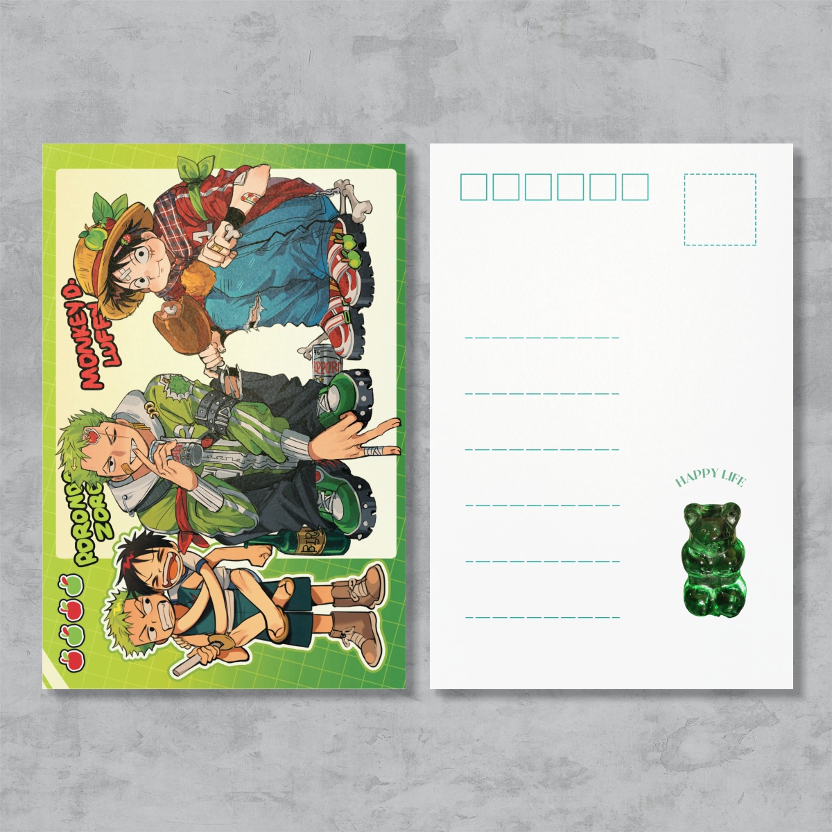 Apple Zoro Luffy Postcards