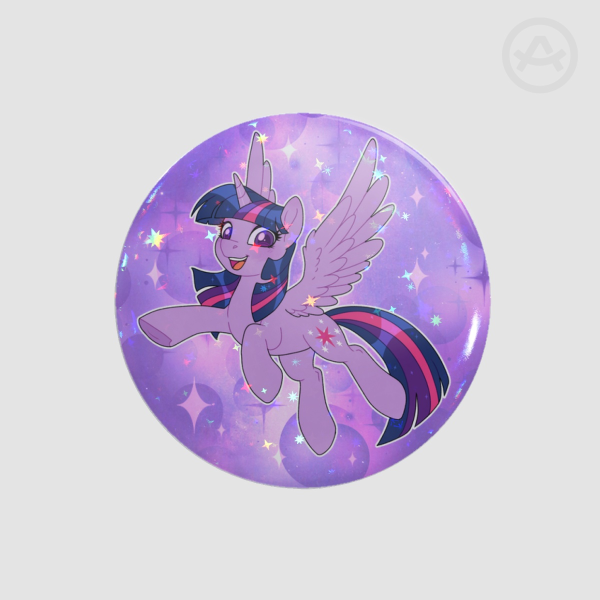 Twilight Sparkle Holo Button Pin