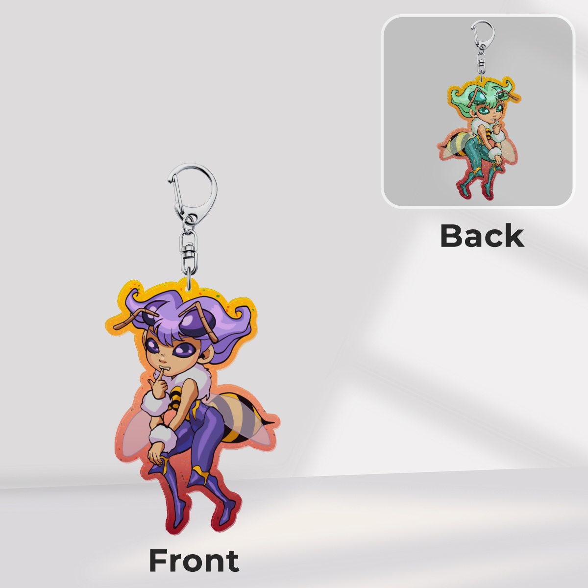 Doublesided Q-Bee Charm