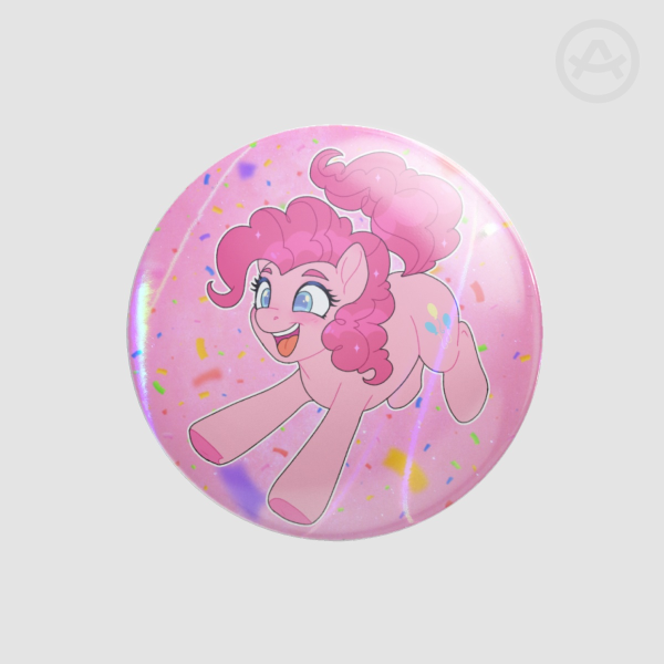Pinkie Pie Holo Button Pin