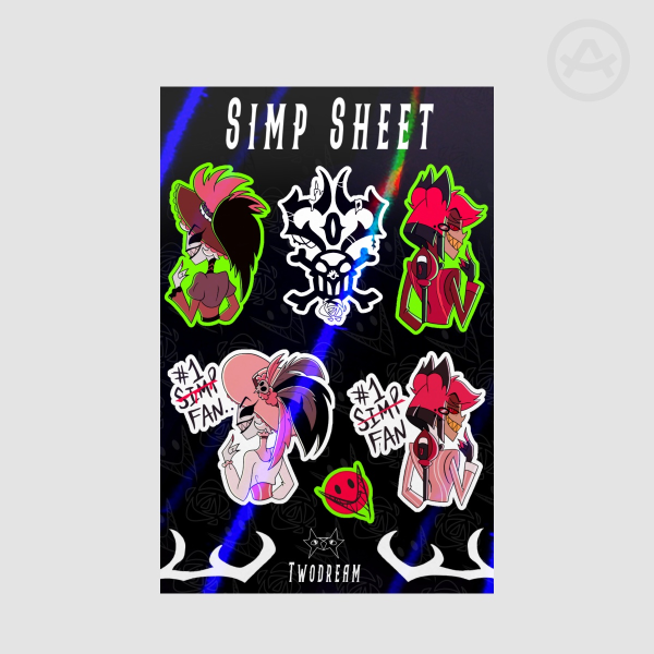 Rosie & Alastor Simp Sticker Sheet - Holo