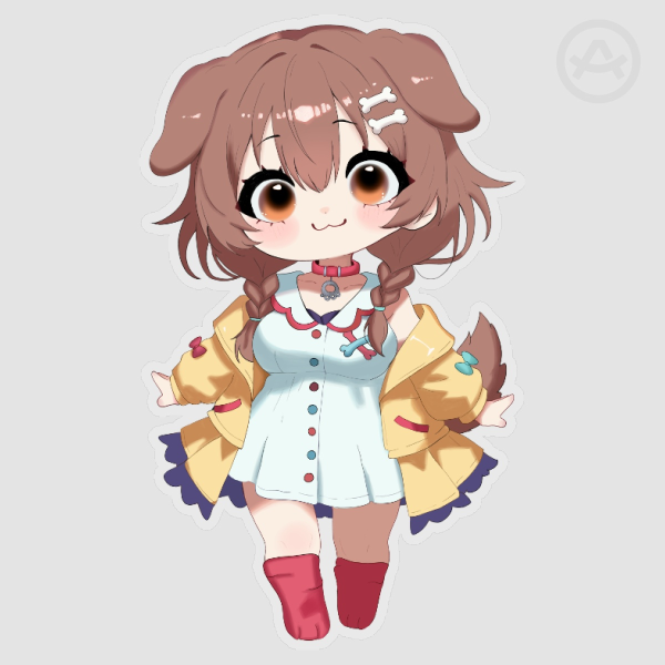 Clear Vinyl Sticker ; Korone