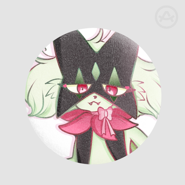 Meowscarada Pokemon plush badge