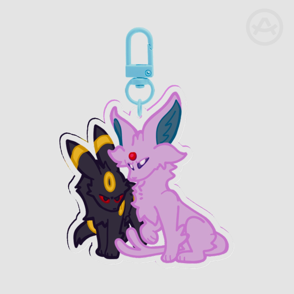 Espeon and Umbreon Clear Acrylic Keychain