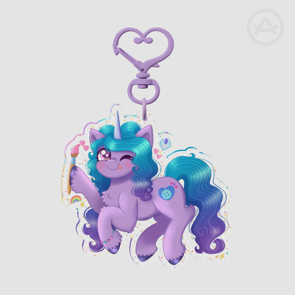 Izzy Moonbow- My Little Pony G5 Glitter Keychain