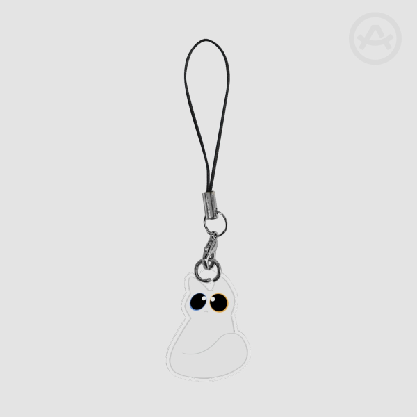 Snow Kitty Phone Charm