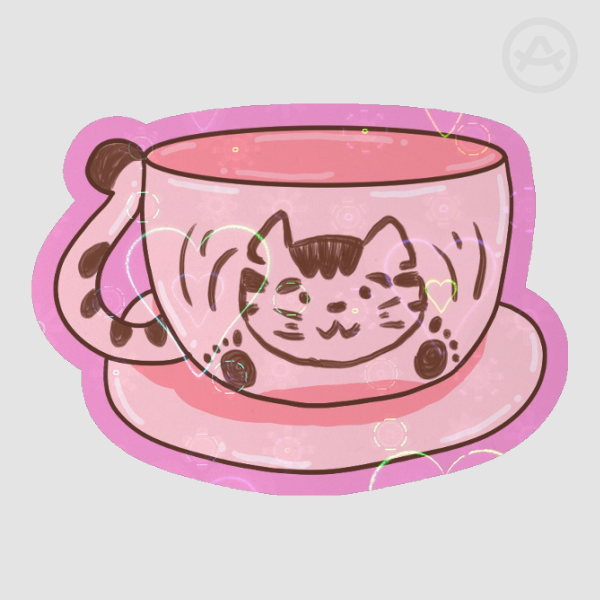 K-ON! Azu-nyan Teacup Holo Heart Sticker
