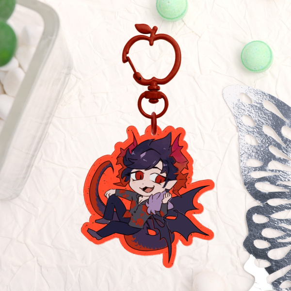 Belial Dragon Glitter Acrylic Keychains