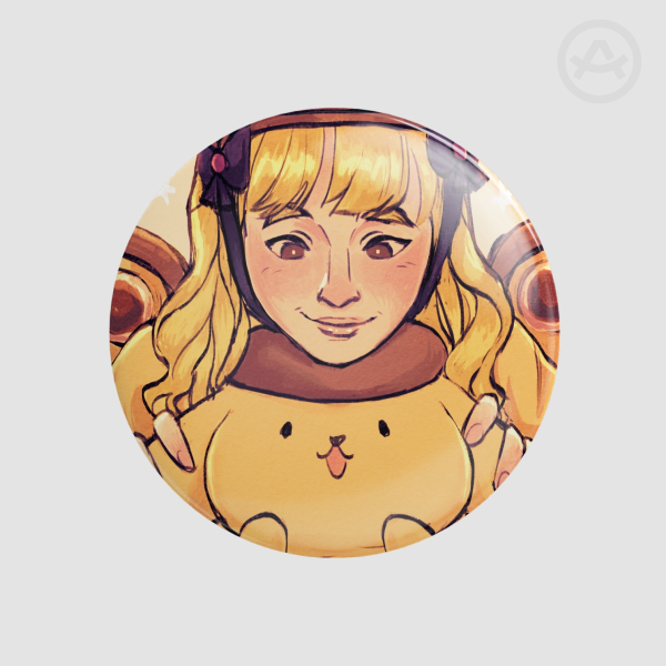 Mercy x Pompompurin badge