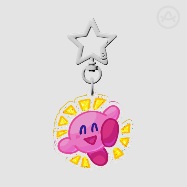 Kirby Glitter Acrylic Keychain