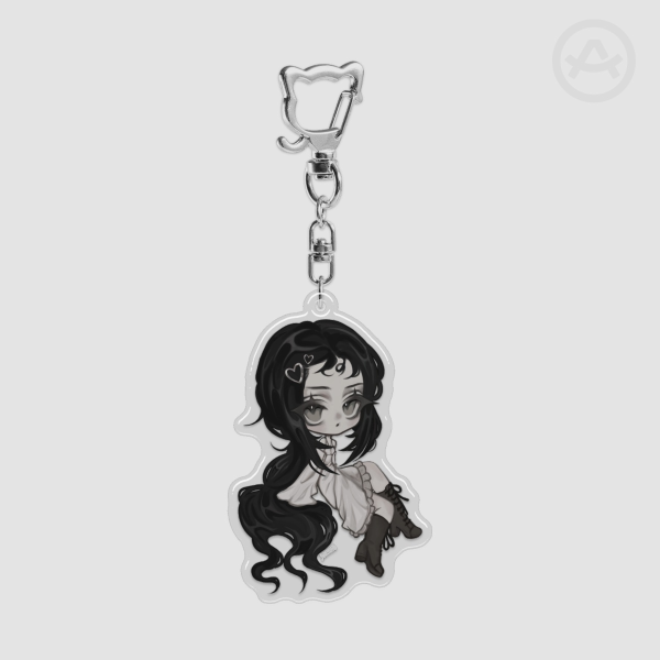 'lola' clear keychain - cat clasp