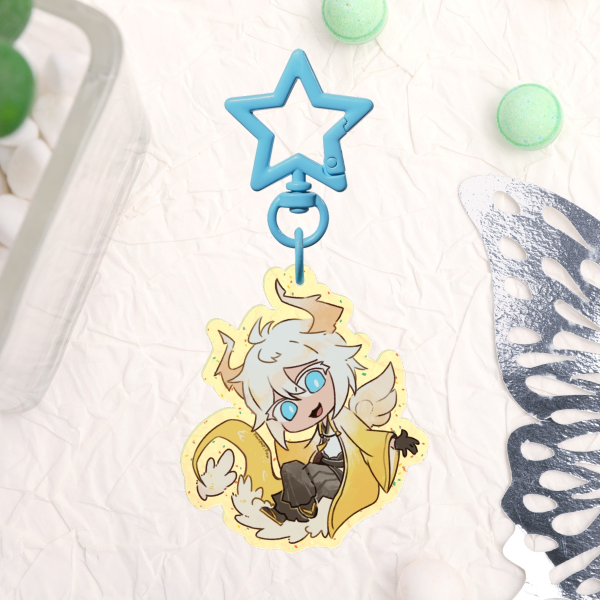 Dragon Lucio Glitter Acrylic Keychains
