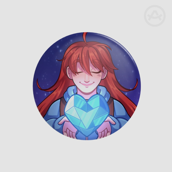 Celeste Crystal Heart Button Pin