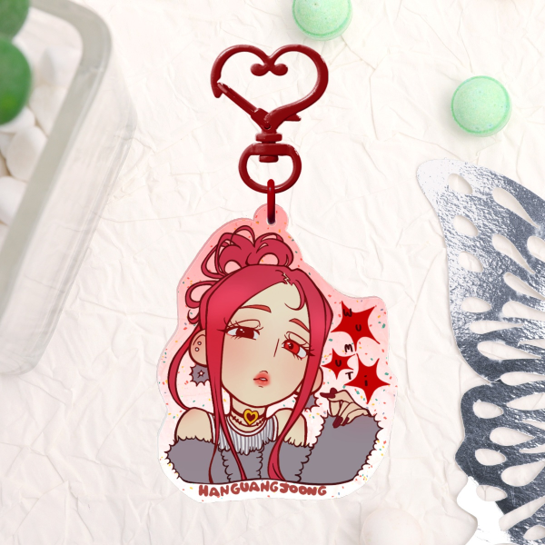 XLOV Wumuti Rizz Glitter Acrylic Keychain