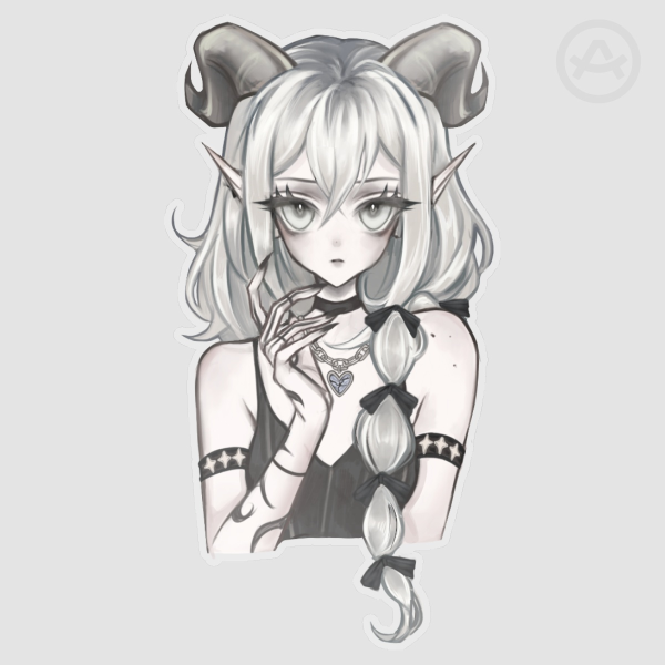 'silver' portrait sticker