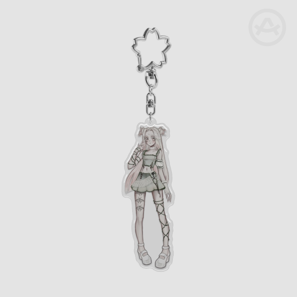 'pink lake fairy' clear keychain - sakura clasp