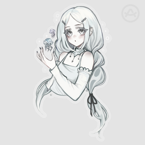 'cosmic jellyfish' portrait sticker