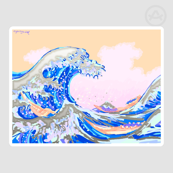Great Wave Foil Stickers