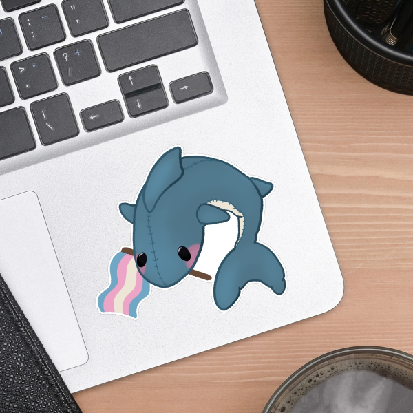 Trans Blahaj Matte Die Cut Stickers