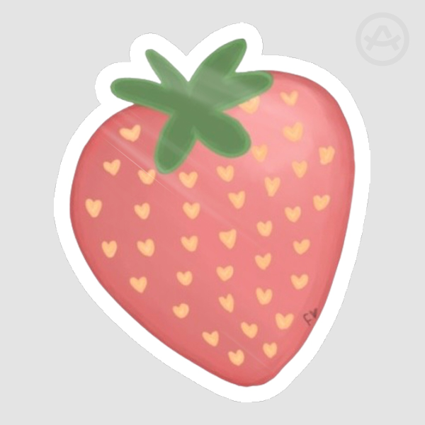 strawberry heart sticker