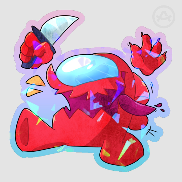 Among Us Red Impostor Die Cut Sticker