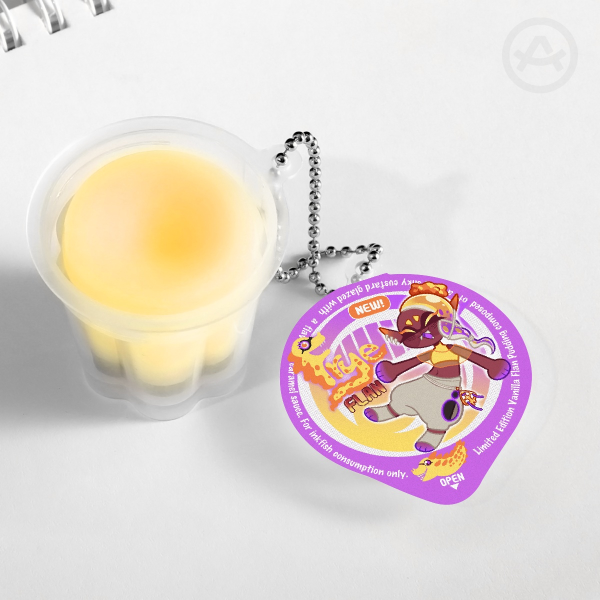 Frye Flan Squishy Pudding Jelly Keychain
