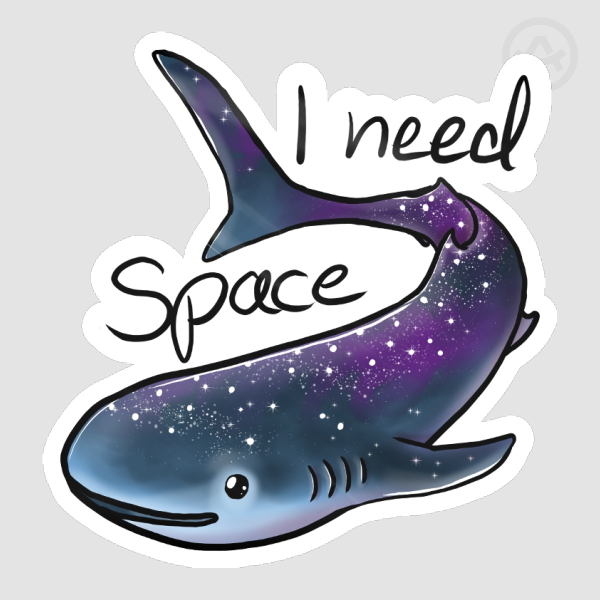 Space Shark Sticker