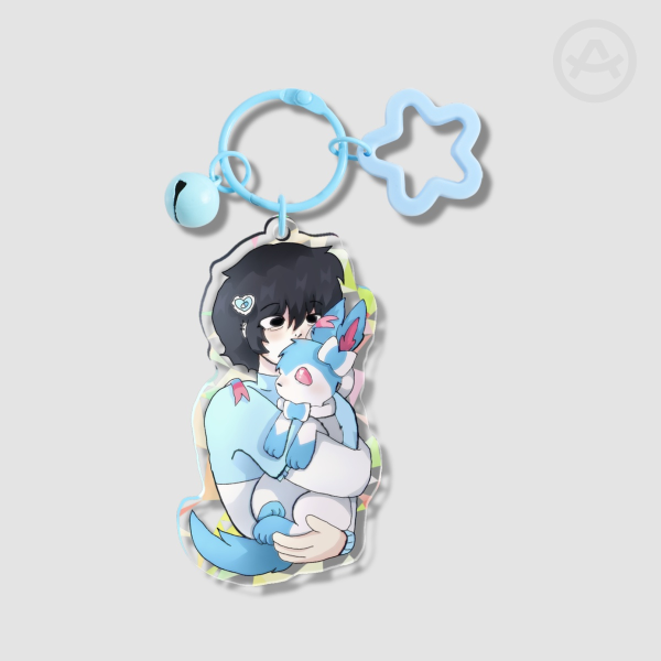 moon & sylveon Broken Glass Acrylic Keychains