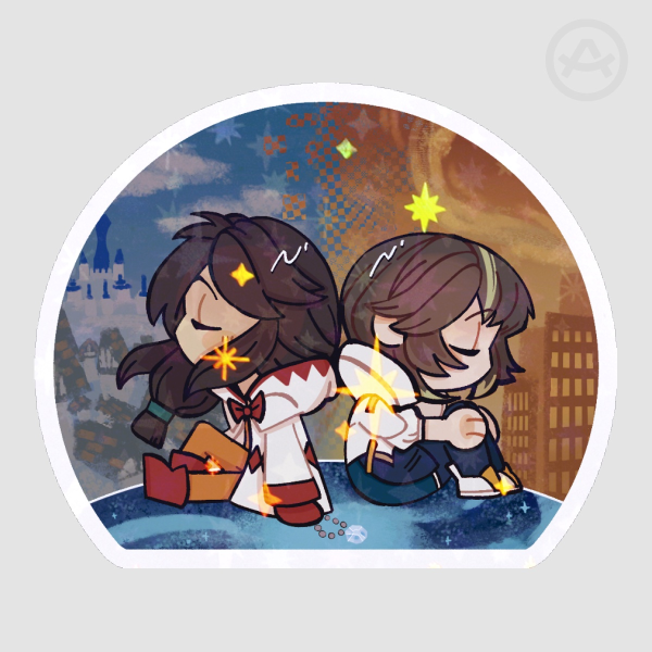 (FFXIV + FFIX) Garnet and Sphene - Holo Sticker