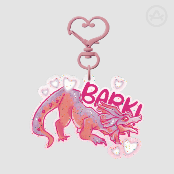 Valentines Day “Bark” Monster Hunter Jaggi Acrylic Keychains