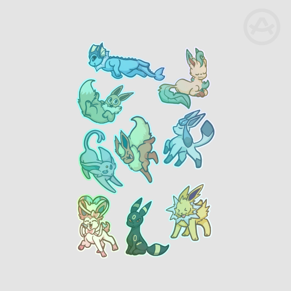Eeveelution sticker sheet