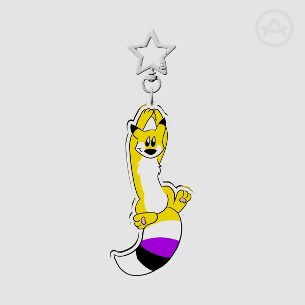 Non-Binary Pride Fox Keychain