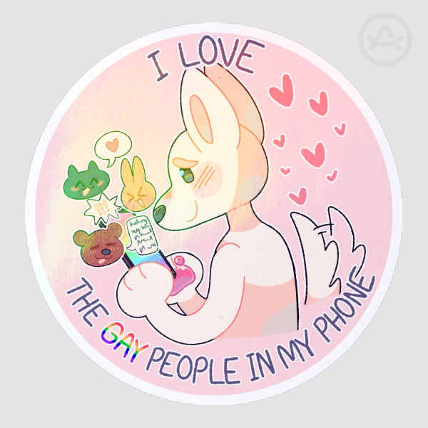 I love the gay people in my phone Round Die Cut Sticker