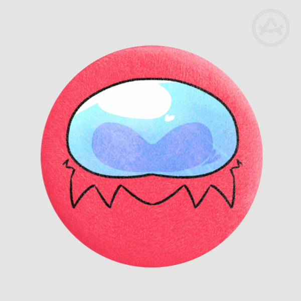 Among Us Red Impostor Plush Badge