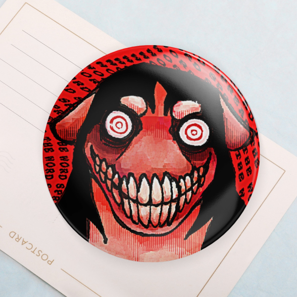 Smile Dog Button Pin